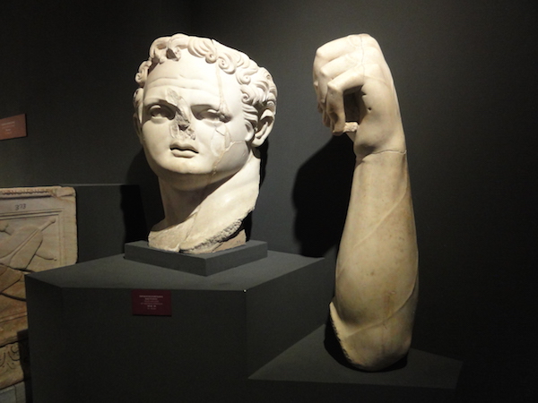 The Ephesus Museum in Selçuk displays pieces of the five-meter statue of the Emperor Domitian (C.E. 81-96) from the Temple of Domitian at Ephesus