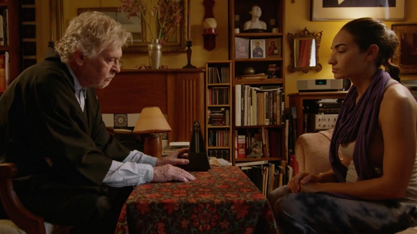 Still image of Daniel Davis as Addison Spellings and Christina Jolie Breza as Julie Janson in Roses are Red