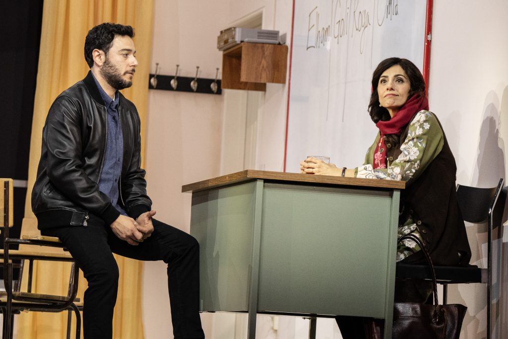 Hadi Tabbal, Marjan Neshat in 'English' (Joan Marcus)
